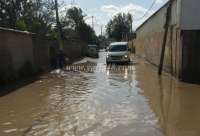 بالصور: من جديد - قرية دهمش تحت حصار مياه الأمطار 